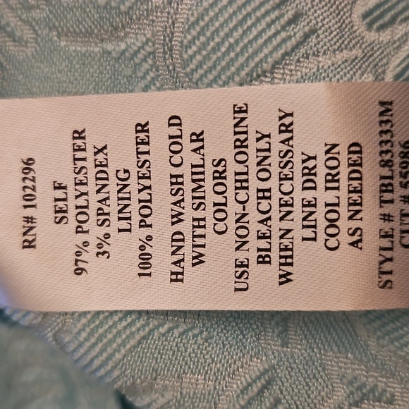 CONNECTED APPAREL Icy Blue Sleeveless Floral Jacquard Keyhole Sheath Dress - Picture 9 of 9